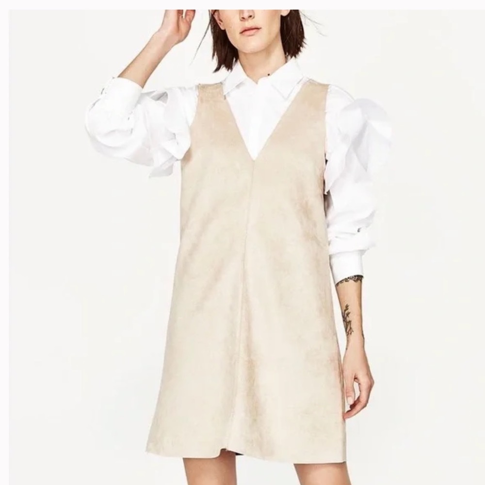Zara suede shift dress size M